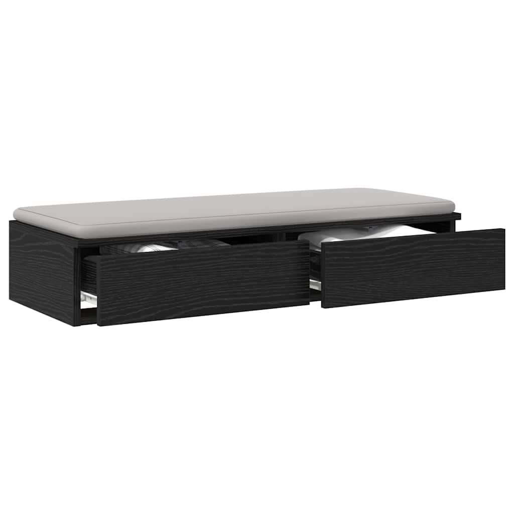 vidaXL Bed Drawers Black Oak 90 x 36.5 x 16.5 cm Engineered Wood 3