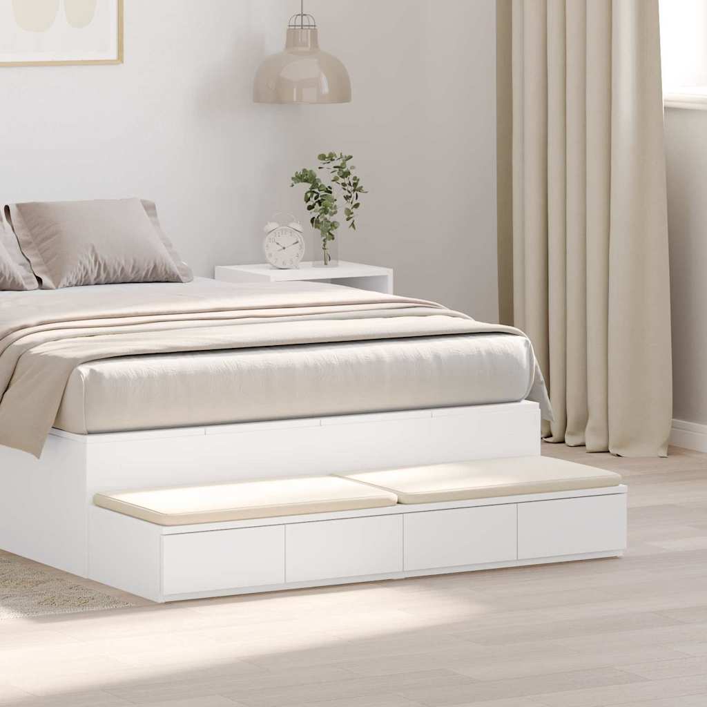 vidaXL Bed Drawers White 120 x 36.5 x 16.5 cm Engineered Wood 1