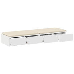 vidaXL Bed Drawers White 120 x 36.5 x 16.5 cm Engineered Wood 3