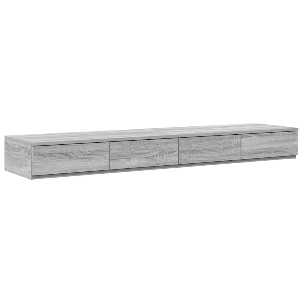 Bed Drawers Engineered Wood Grey Sonoma 140 x 36.5 x 16.5 cm