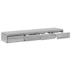 Bed Drawers Engineered Wood Grey Sonoma 140 x 36.5 x 16.5 cm