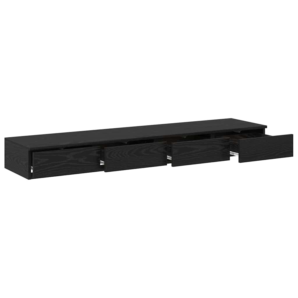 vidaXL Bed Drawers Black Oak 160 x 36.5 x 16.5 cm Engineered Wood 5