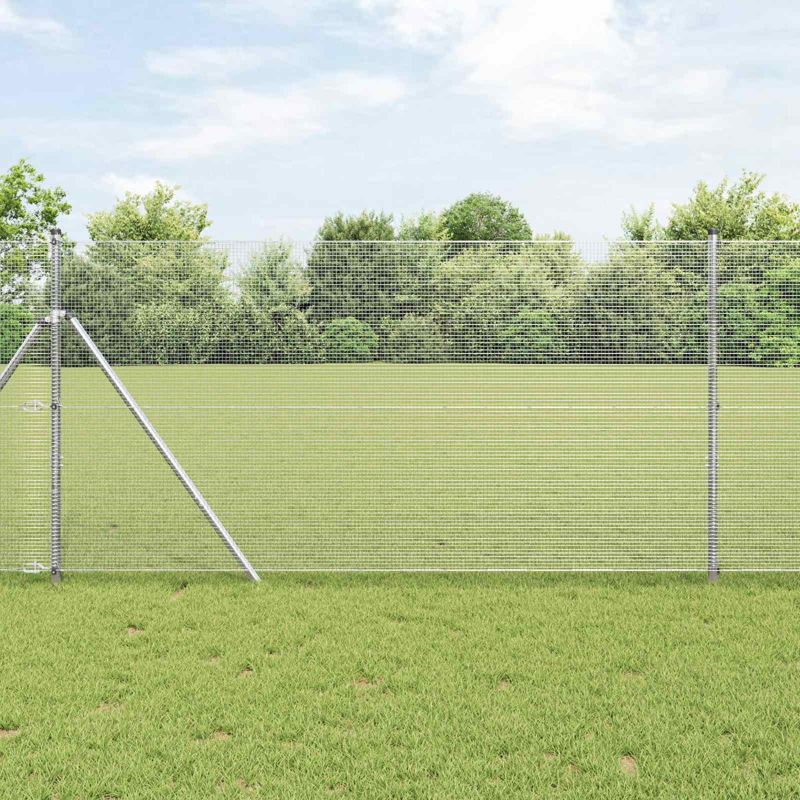 vidaXL Welded Wire Fence 1000 x 140 cm Silver 1