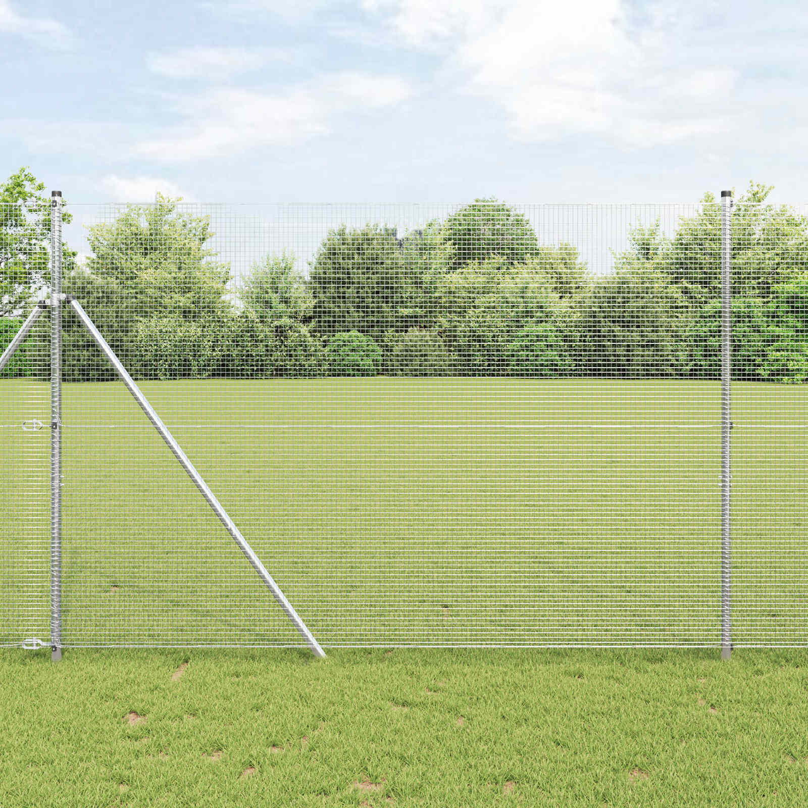 vidaXL Welded Wire Fence 1000 x 160 cm Silver 1
