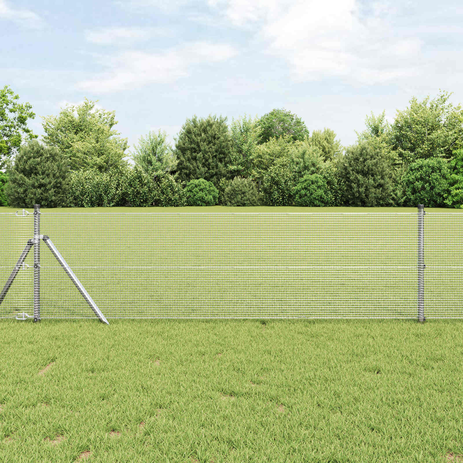 vidaXL Welded Wire Fence 2500 x 80 cm Silver 1