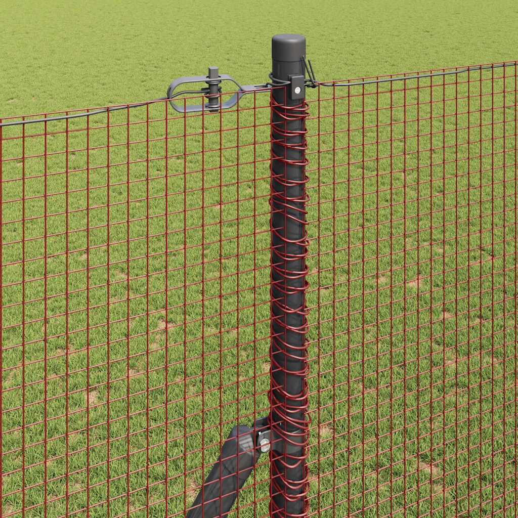 vidaXL Welded Wire Fence 1000 x 150 cm Red 4