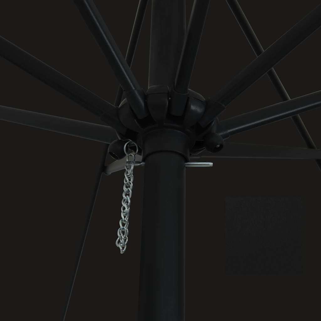 vidaXL Garden Parasol Black 394 x 394 x 248 cm Polyester and Steel 4