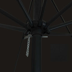 vidaXL Garden Parasol Black 394 x 394 x 248 cm Polyester and Steel 4