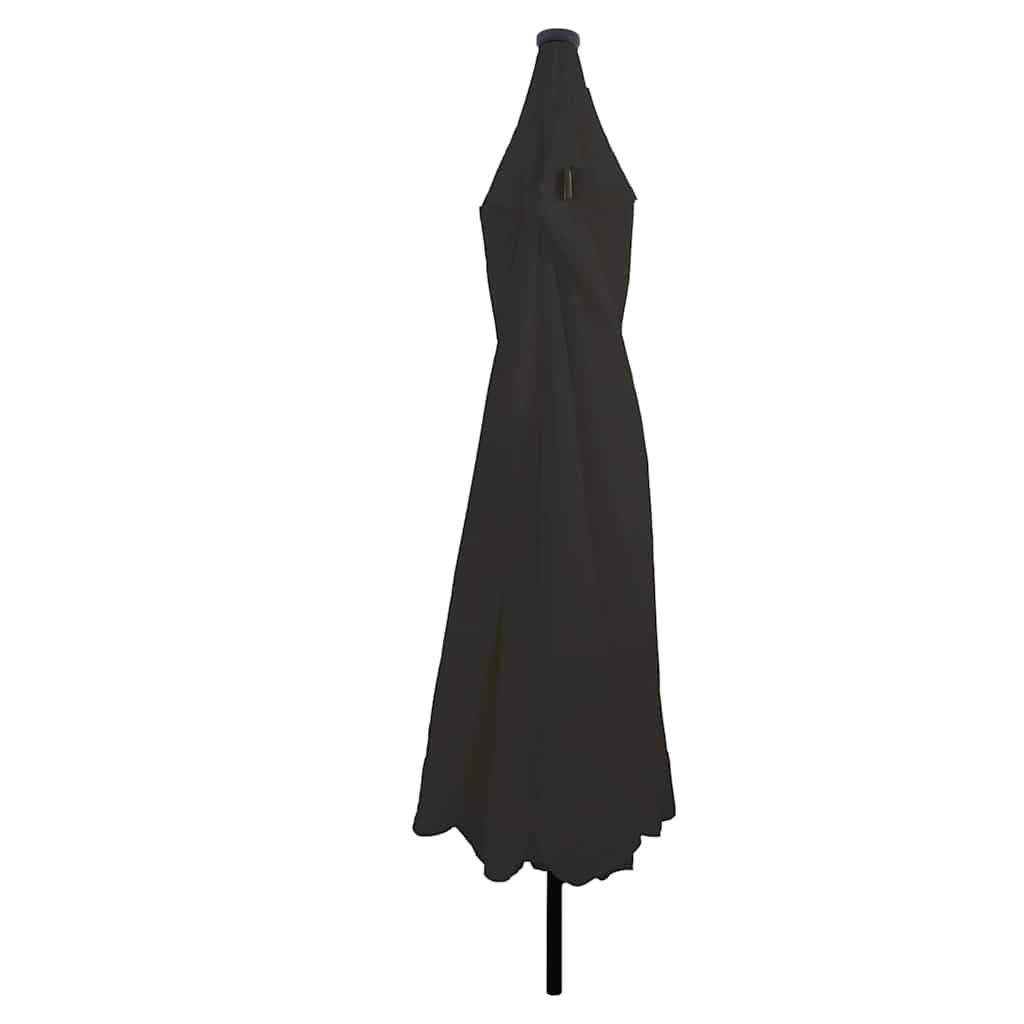 vidaXL Garden Parasol 395 x 395 x 245 cm Polyester Round Black 2