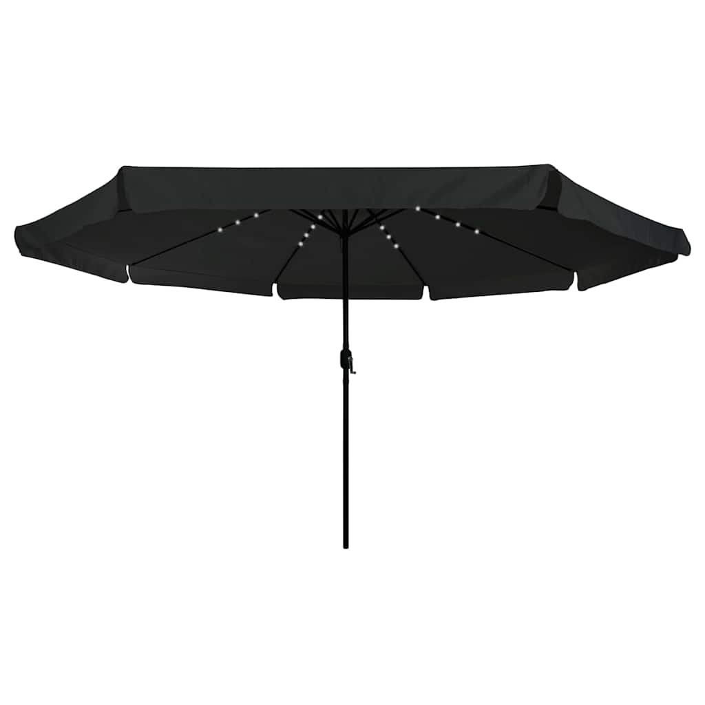 vidaXL Garden Parasol 395 x 395 x 245 cm Polyester Round Black 3