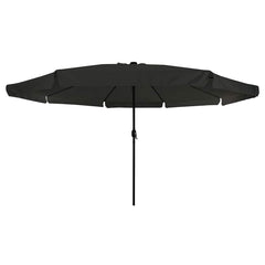vidaXL Garden Parasol 395 x 395 x 245 cm Polyester Round Black 4
