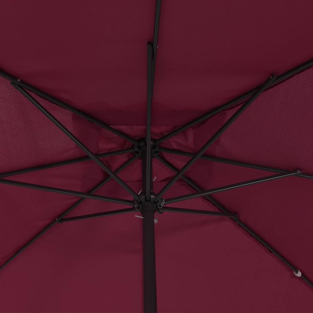 vidaXL Garden Parasol Bordeaux Red 295 x 295 x 245 cm 4