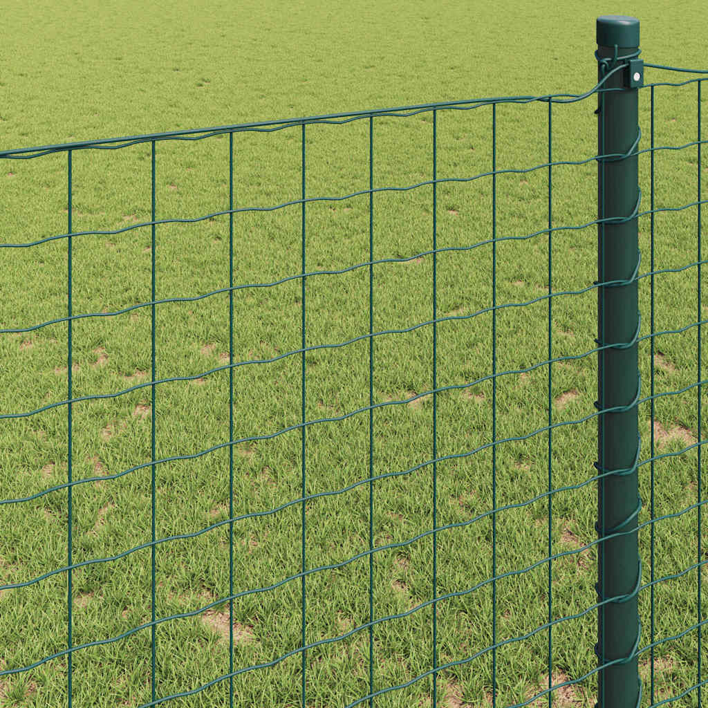 vidaXL Euro Fence 0.6 x 25 m PVC-coated iron Green 4