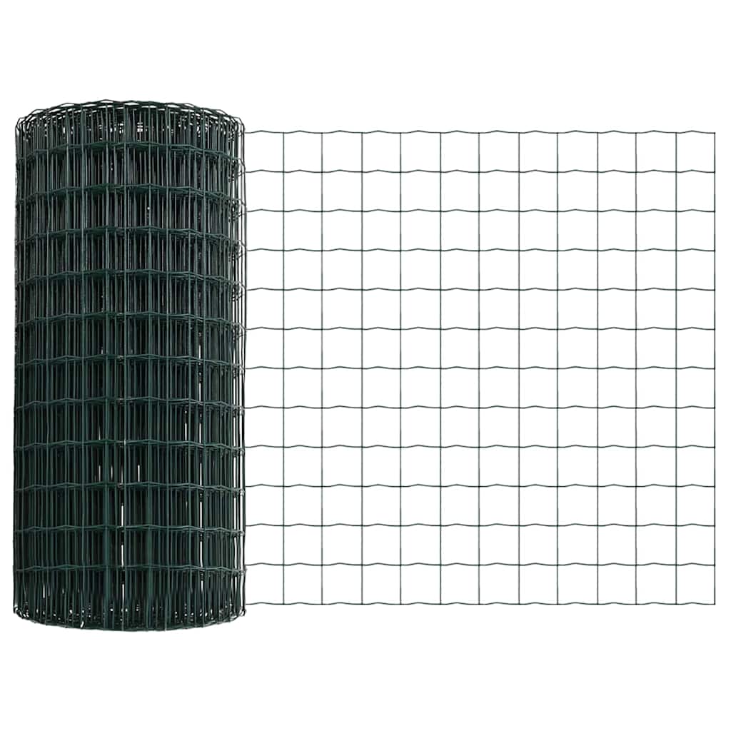vidaXL Euro Fence 0.6 x 25 m PVC-coated iron Green 5