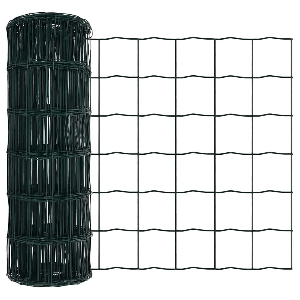 vidaXL Euro Fence 0.6 x 25 m PVC-coated iron Green 2