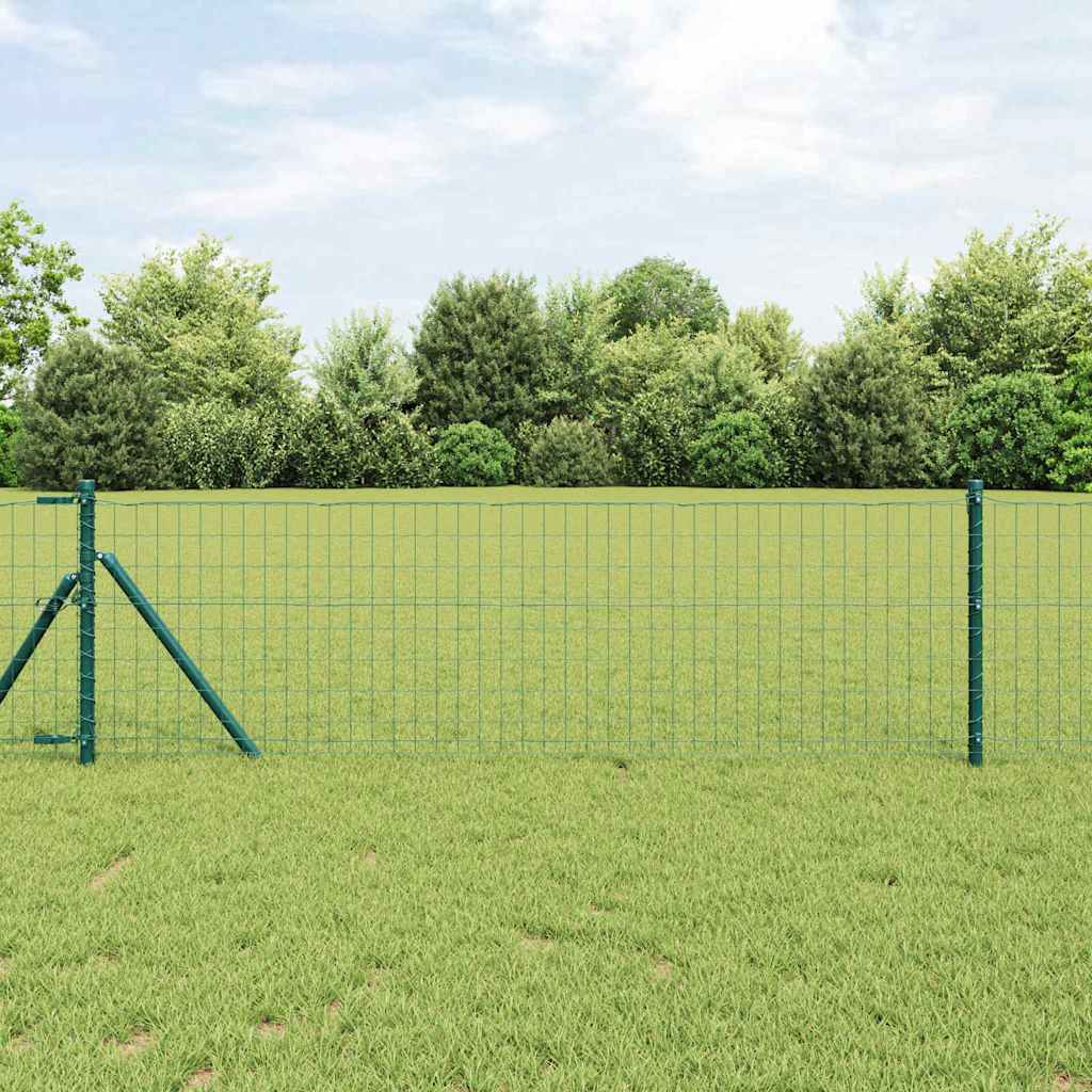 vidaXL Euro Fence 0.4 x 50 m PVC-coated iron Green 1