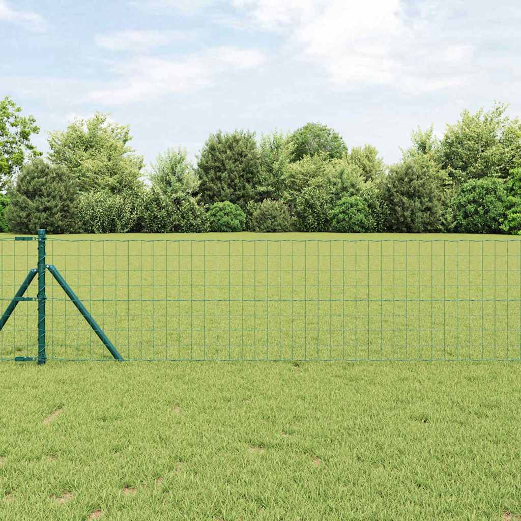 vidaXL Euro Fence 0.6 x 25 m PVC-coated iron Green 1