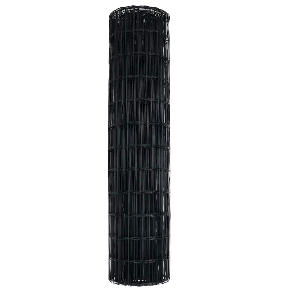 Euro Fence 1 x 10 m PVC-coated iron Grey mesh Size 50 x 100 mm 1.4 m