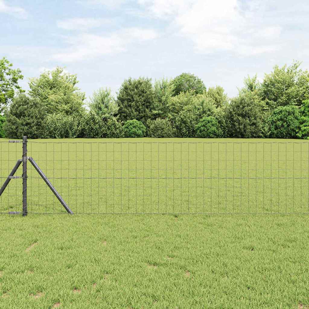 vidaXL Euro Fence 0.6 x 25 m PVC-coated iron Grey 1