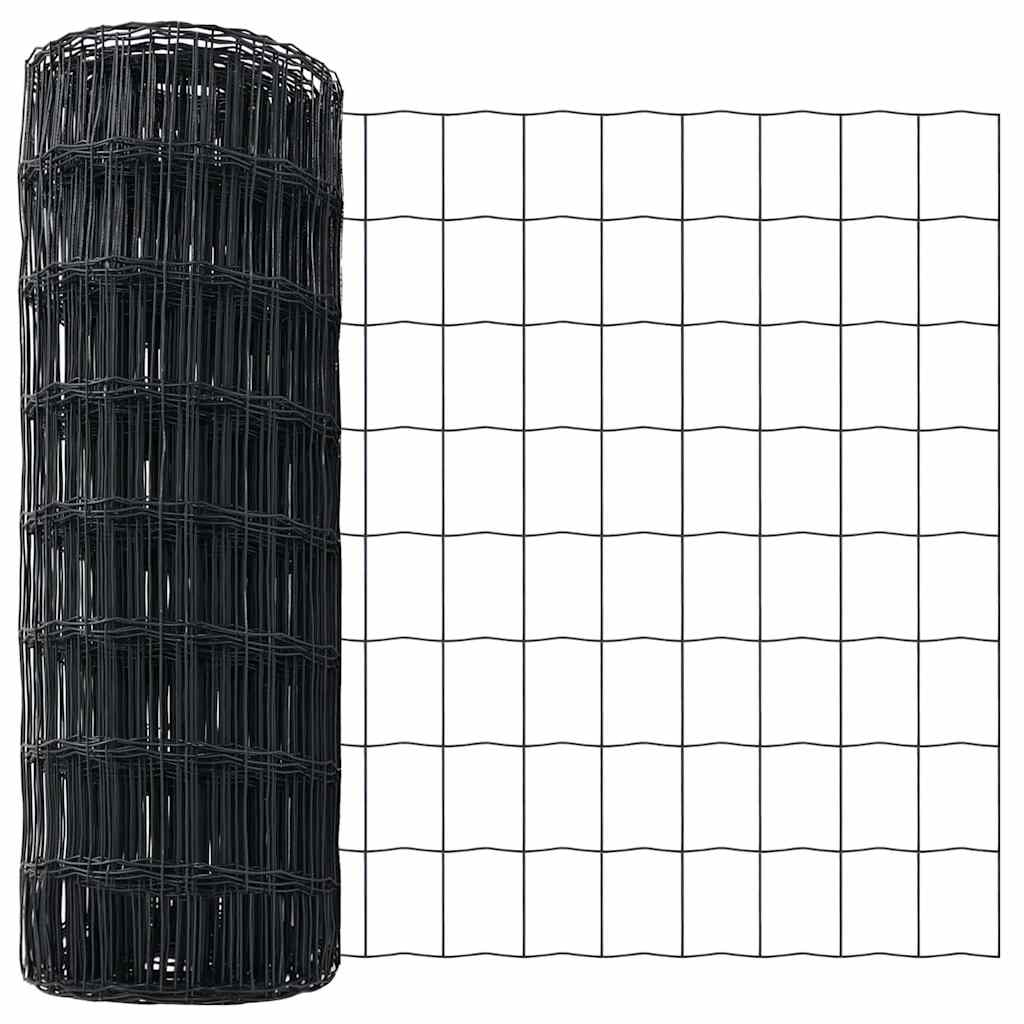 vidaXL Euro Fence 0.6 x 25 m PVC-coated iron Grey 5