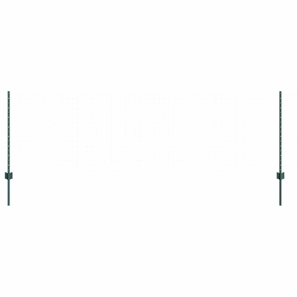Embedded Fence Post Green Powder-Coated Steel Steel/green 44 pcs 120 cm