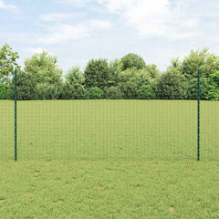 Embedded Fence Post Green Powder-Coated Steel Steel/green 44 pcs 160 cm