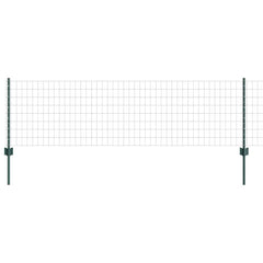 vidaXL Euro Fence with Post 10 x 0.6 m PVC-Coated Steel Green Mesh 6