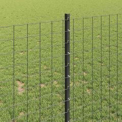 vidaXL Euro Fence with Post 10 x 1 m PVC-Coated Steel Grey Mesh 4