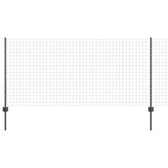 vidaXL Euro Fence with Post 10 x 1 m PVC-Coated Steel Grey Mesh 2