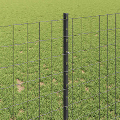 vidaXL Euro Fence with Post 10 x 1 m PVC-Coated Steel Grey Mesh 4