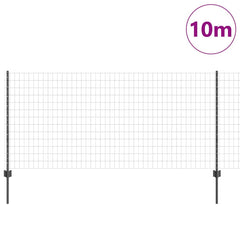 vidaXL Euro Fence with Post 10 x 1 m PVC-Coated Steel Grey Mesh 3