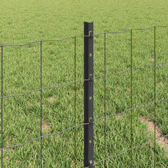 vidaXL Euro Fence with Post 10 x 0.4 m PVC-Coated Steel Grey Mesh 4