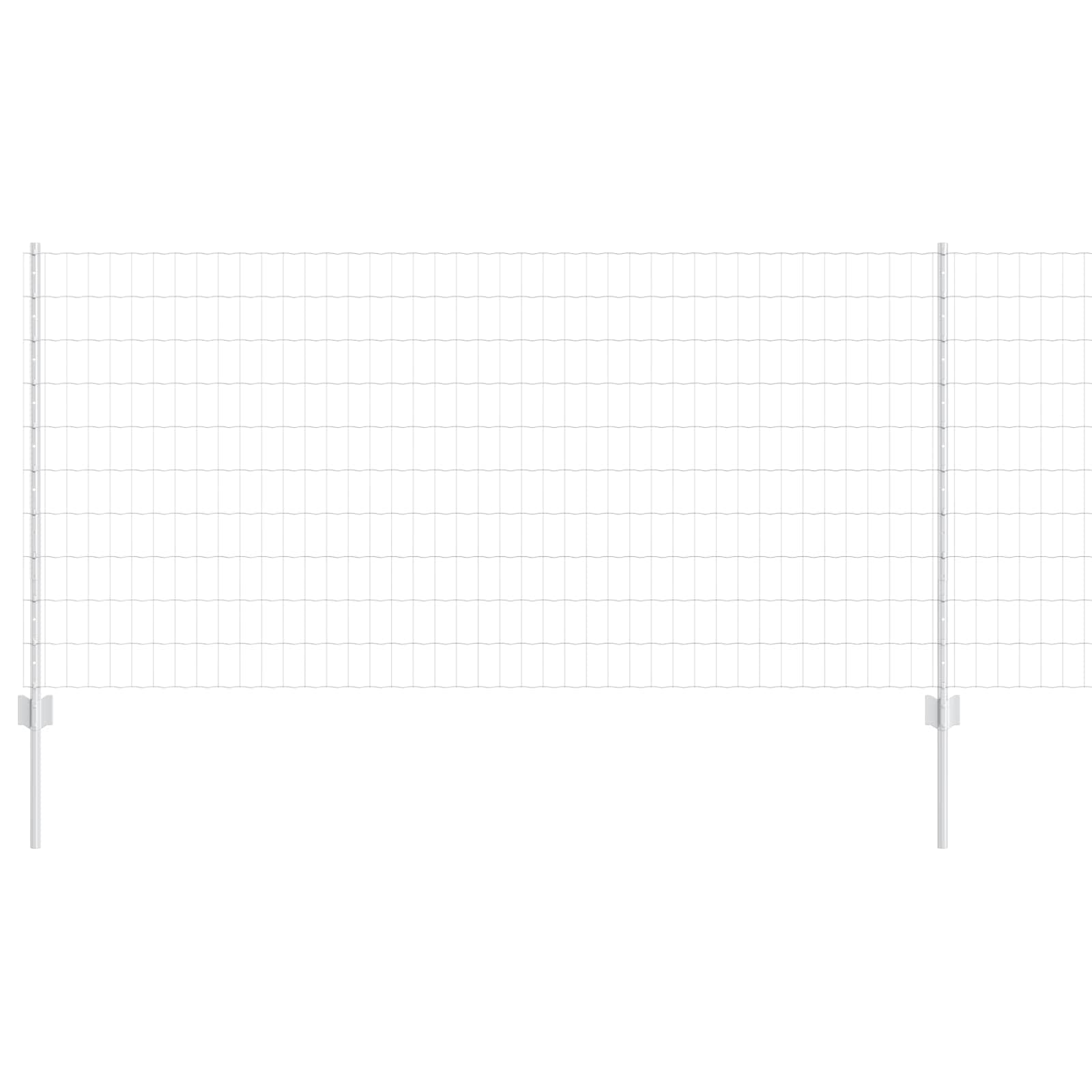 vidaXL Euro Fence with Post 10 x 1 m Galvanised Steel Silver Mesh 2