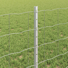 vidaXL Euro Fence with Post 25 x 0.6 m Galvanised Steel Silver Mesh 4