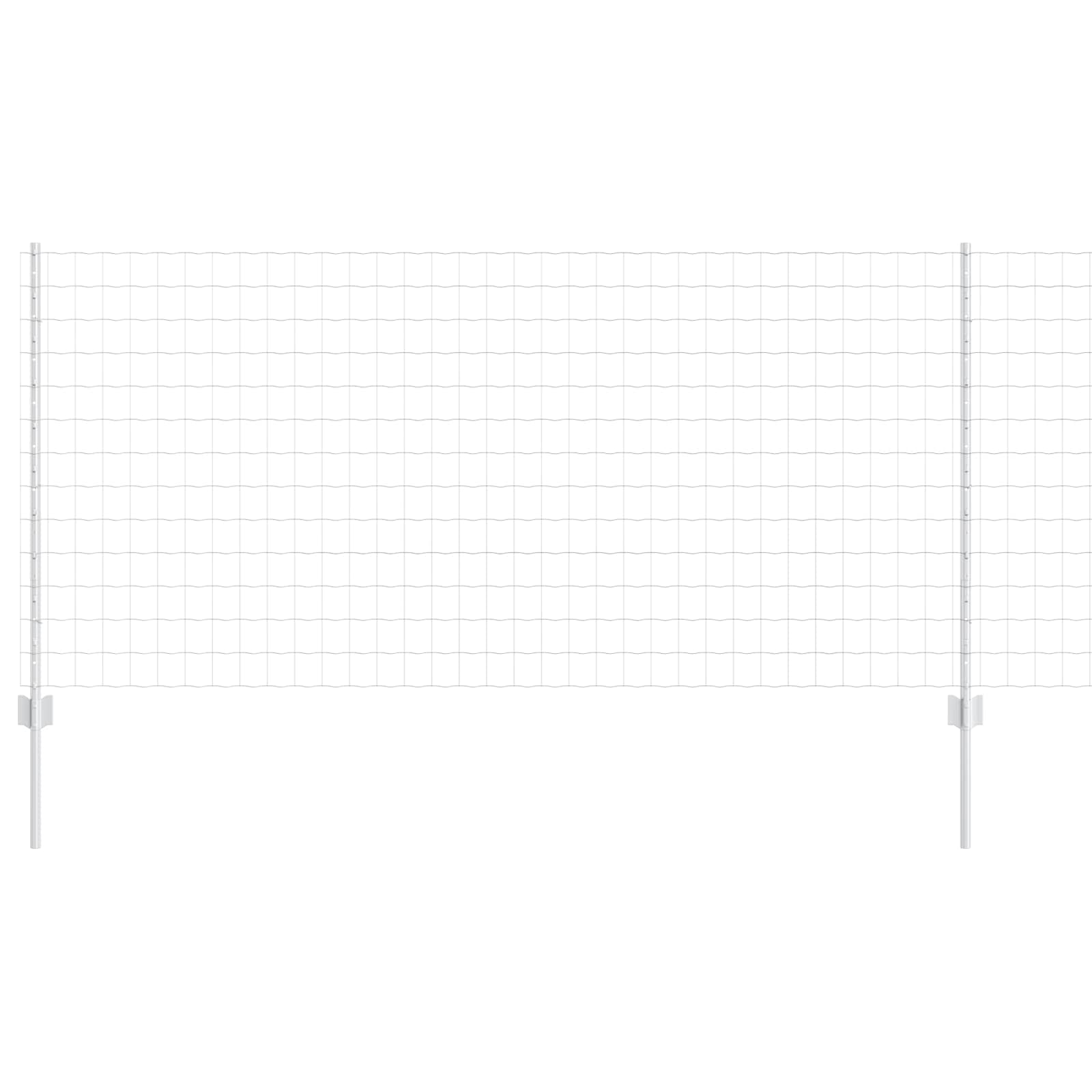 vidaXL Euro Fence with Post 10 x 1 m Galvanised Steel Silver Mesh 5