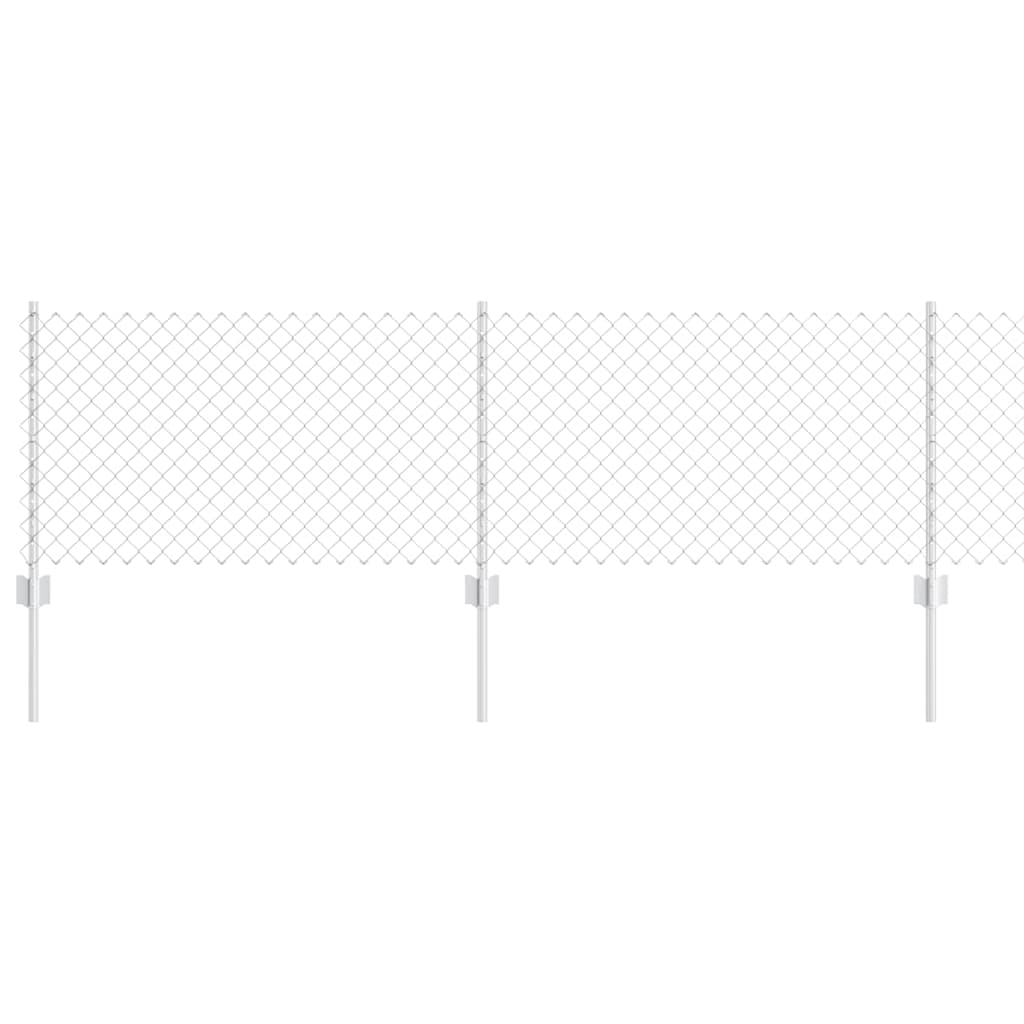 Chainlink Fence with Post 10 x 0.6 m Silver Galvanised steel 10 x 0.6 m fence (4 x 4 cm mesh)