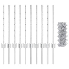vidaXL Chainlink Fence with Post 10 x 0.6 m Galvanised Steel Silver 5