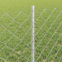 vidaXL Chainlink Fence with Post 10 x 0.6 m Galvanised Steel Silver 4