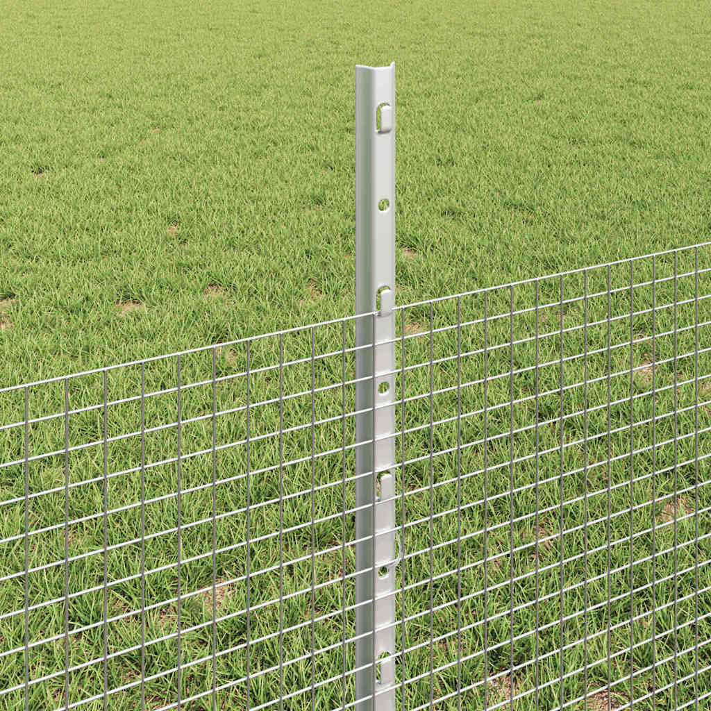 vidaXL Welded Wire Fence with Posts 10 x 0.5 m Galvanised Steel Silver 4