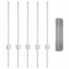 vidaXL Welded Wire Fence with Posts 10 x 0.5 m Galvanised Steel Silver 5