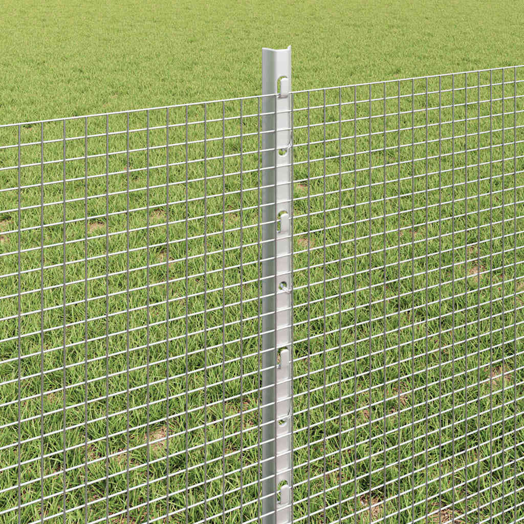 vidaXL Welded Wire Fence with Posts 10 x 0.6 m Galvanised Steel Silver 4