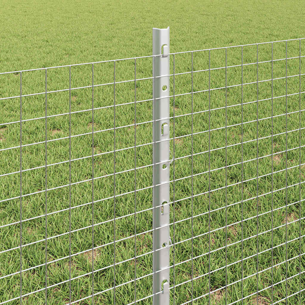 vidaXL Welded Wire Fence with Posts 10 x 0.6 m Galvanised Steel Silver 4