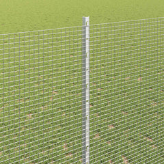vidaXL Welded Wire Fence with Posts 10 x 1.4 m Galvanised Steel Silver 4