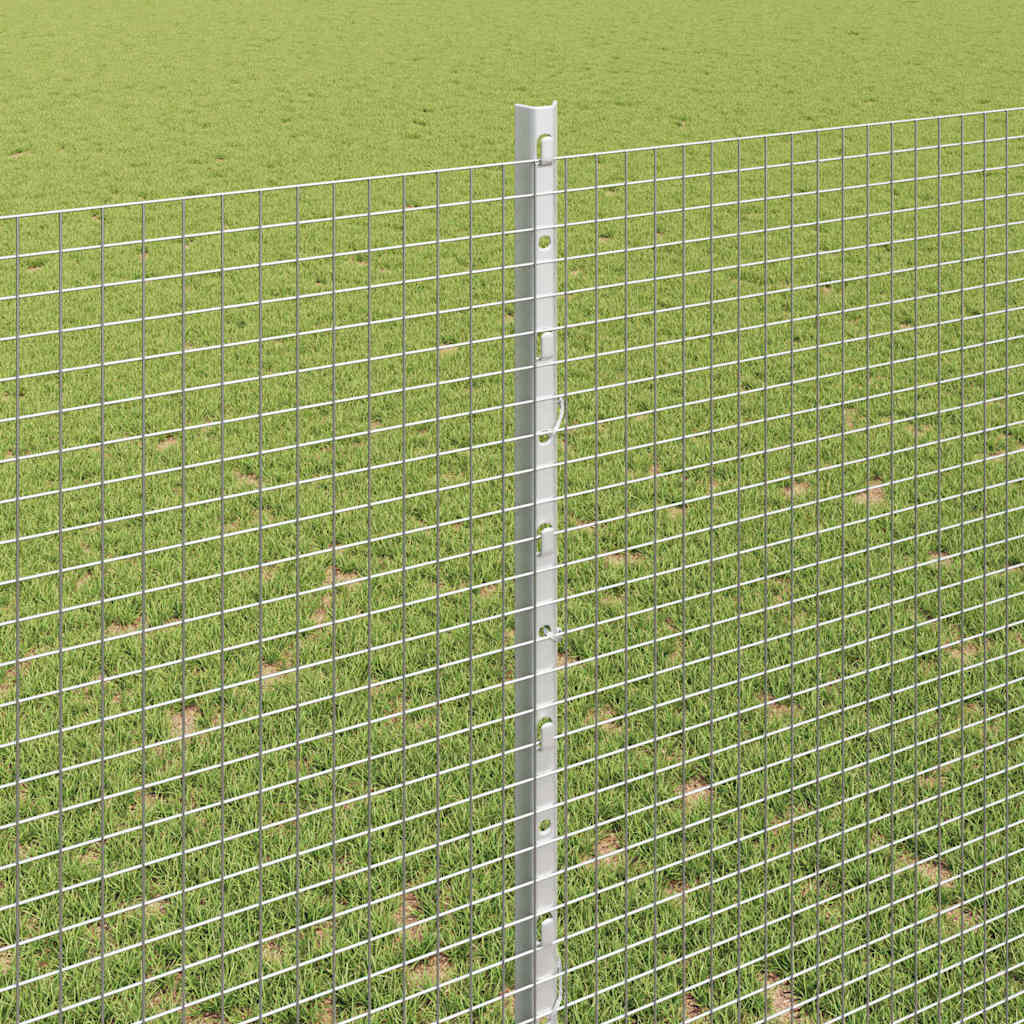 vidaXL Welded Wire Fence with Posts 10 x 1.4 m Galvanised Steel Silver 4