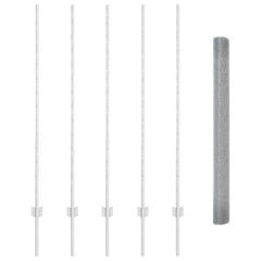 vidaXL Welded Wire Fence with Posts 10 x 1.4 m Galvanised Steel Silver 5