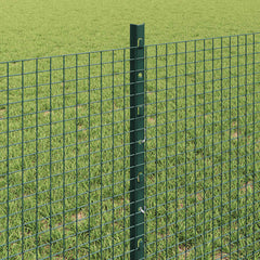 vidaXL Welded Wire Fence with Posts 25 x 0.6 m PVC-Coated Steel Green 4