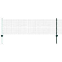 vidaXL Welded Wire Fence with Posts 25 x 0.6 m PVC-Coated Steel Green 2