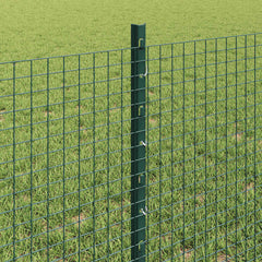 vidaXL Welded Wire Fence with Posts 0.6 x 25 m Steel and PVC Green 4