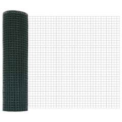 vidaXL Welded Wire Fence with Posts 0.6 x 25 m Steel and PVC Green 6