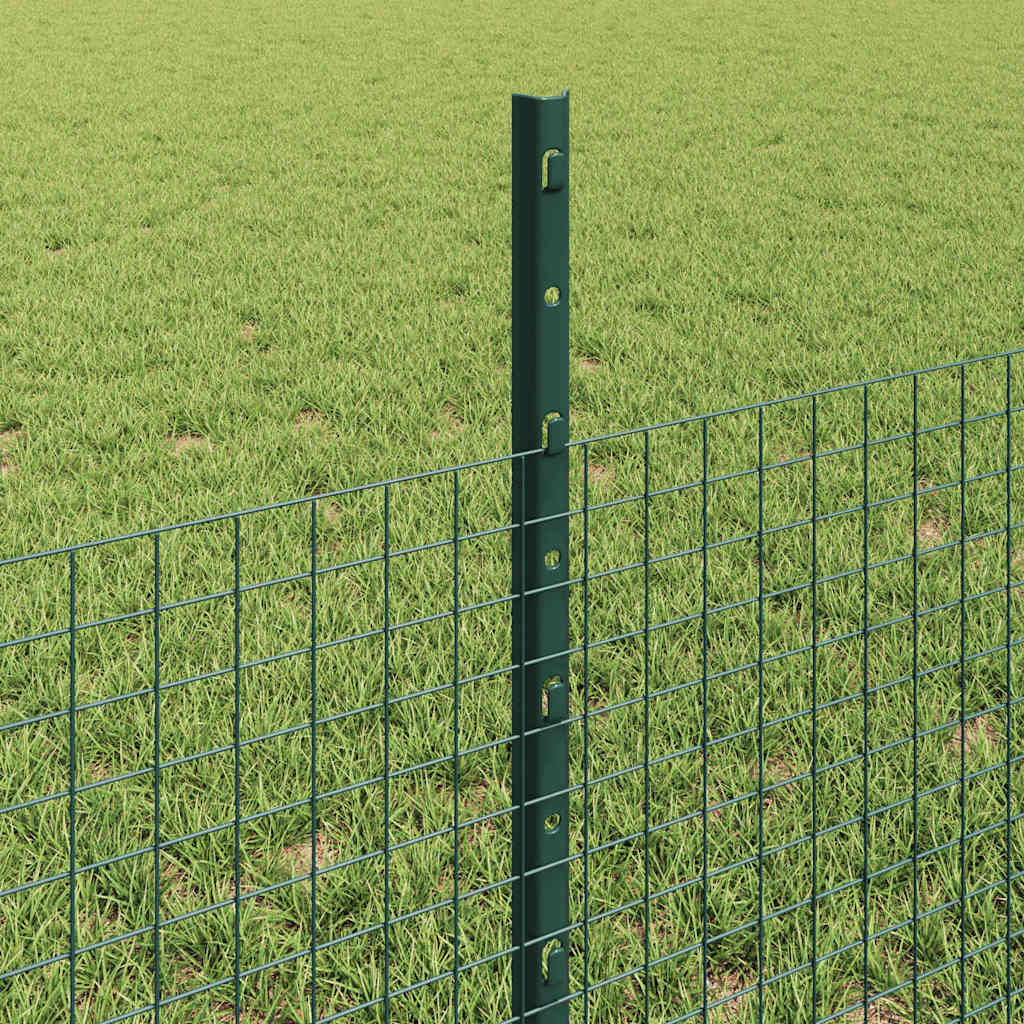 Welded Wire Fence with Posts 100 x 0.5 m PVC-Coated Steel Green 100 x 0 m – 100 x 0.8 m 100 x 0.5 m fence (2.5 x 2.5 cm mesh)
